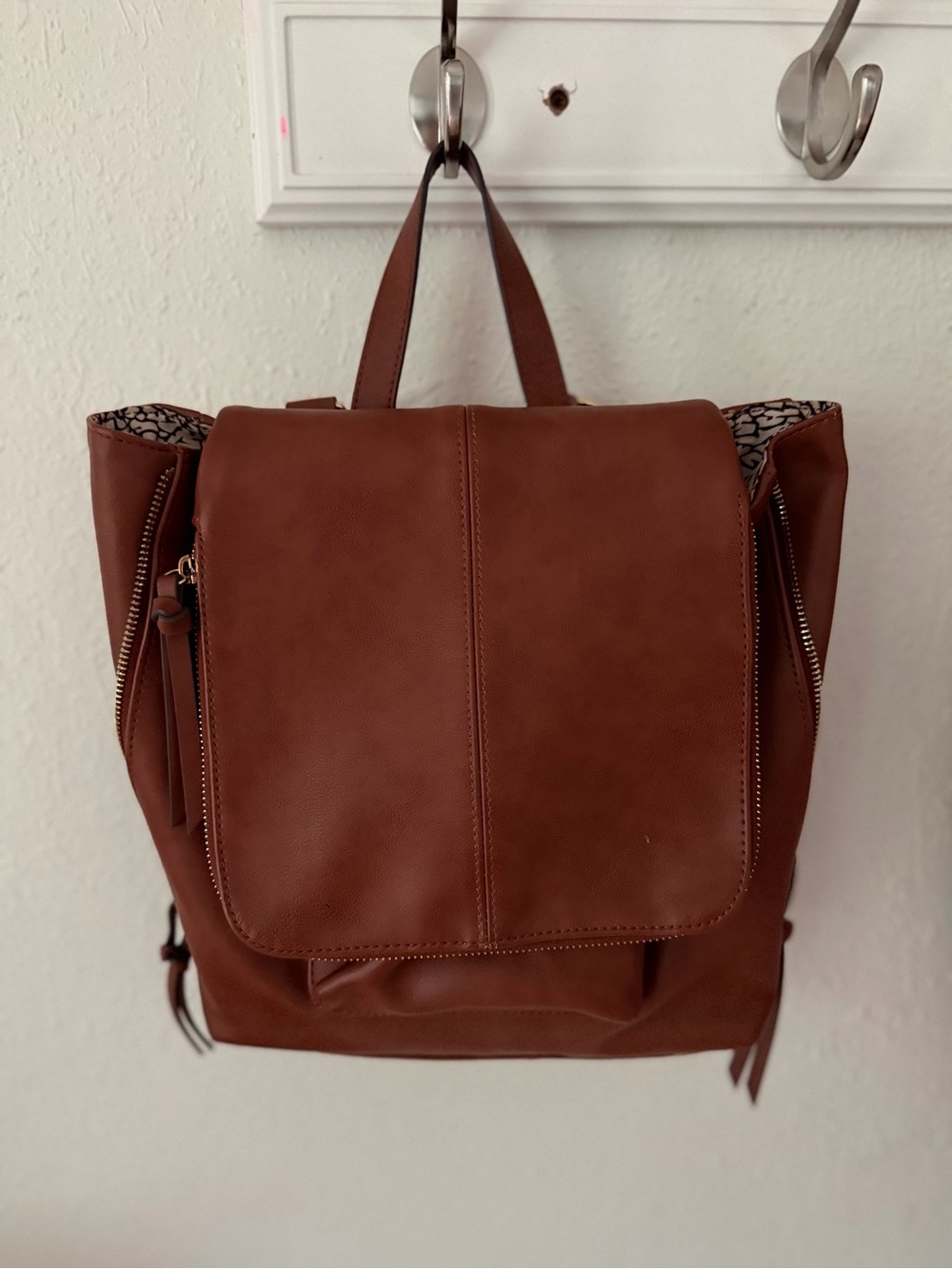 INC International Concepts Brown Faux-Leather Convertible Backpack Tote